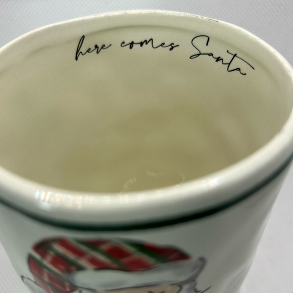 Mud Pie Mug Festive Santa Claus Red White Wreath Coffee Mug Ceramic Pottery MWT - Picture 3 of 5